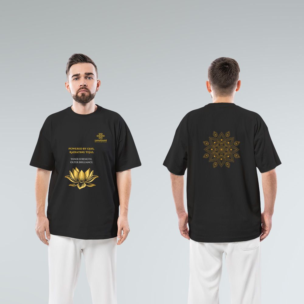 Men Lotus Printed Round Neck Pure Cotton T-Shirt